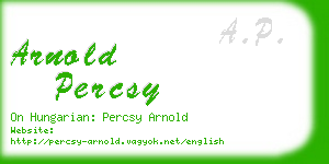 arnold percsy business card